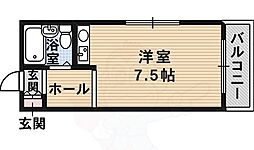アドバンス錦織 ワンルームの間取図画像