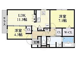 D-Room青山 2LDKの間取図画像