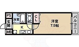スタンドアップ古市 1Kの間取図画像