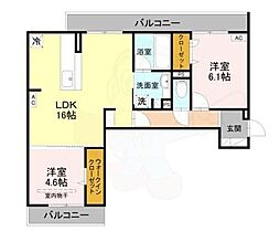 ドエルエミネンス達 2LDKの間取図画像