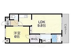 ユンヌファシリテ 1LDKの間取図画像