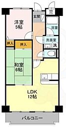 サニーコート浅井 2LDKの間取図画像