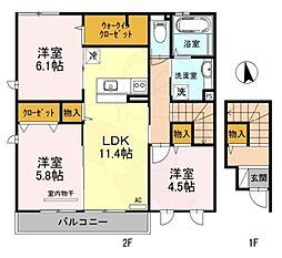 ヴァリエンテ 2階/-
