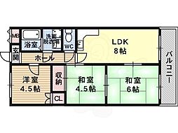 マンションカワハラ 3LDKの間取図画像