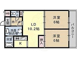 シィダーヴィレッジ 2LDKの間取図画像