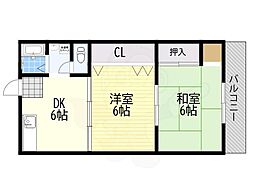 光マンション 2DKの間取図画像