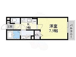 エスポワールA 1Kの間取図画像