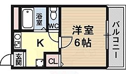 リベラルコート 1Kの間取図画像