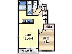 シェーンホーフ 1LDKの間取図画像