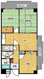 バルカン富田林 3DKの間取図画像