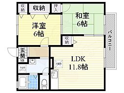 コンフォール 2LDKの間取図画像
