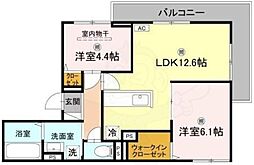 ピュアハイツ 2LDKの間取図画像