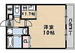 ステラウッド道明寺-2 1Kの間取図画像