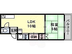 藤井寺第一サンハイツ 1LDKの間取図画像