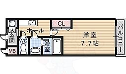 フジパレス光南町 1Kの間取図画像