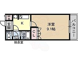 メゾンラ・フィーネ 1Kの間取図画像