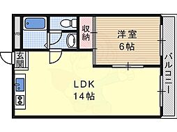 ファミティ弐番館 1LDKの間取図画像
