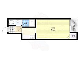 ラ・コート天美東B 1Kの間取図画像
