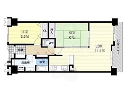 ルネグランステージ松原天美 2LDKの間取図画像