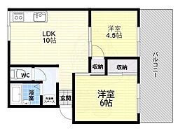 マウントハイツ 2LDKの間取図画像