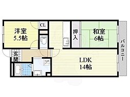 セトン旭 2LDKの間取図画像