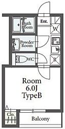 ベリエひばりケ丘 3階1Kの間取り