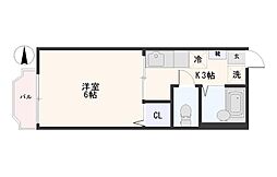 ベルコーポ 2階1Kの間取り