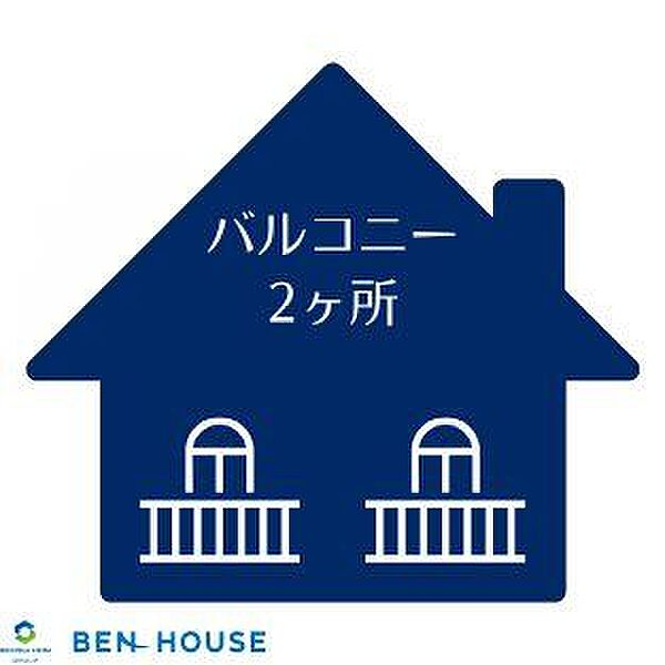 南面にバルコニー2か所