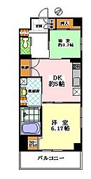 せせらぎ 2階2DKの間取り