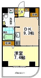 ブルック喜仙館 5階1DKの間取り