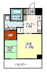 日の出ハイツ 8階1DKの間取り