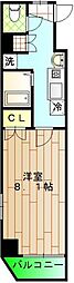 シャンティオン5 1Kの間取図画像