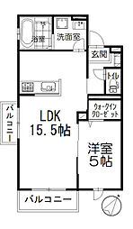 イーストピーク東海岸 1LDKの間取図画像