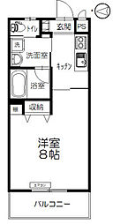 メゾンブリッジ 1Kの間取図画像