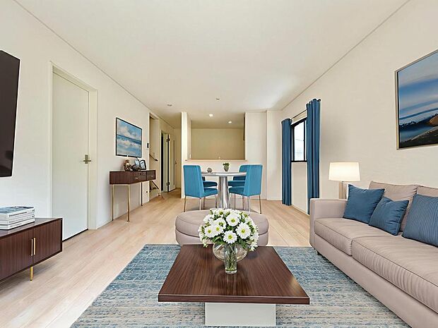 ご家族が毎日集う大切な空間、LDK。ぜひ、皆様の笑顔を想像しながらご見学ください。※CG加工済み