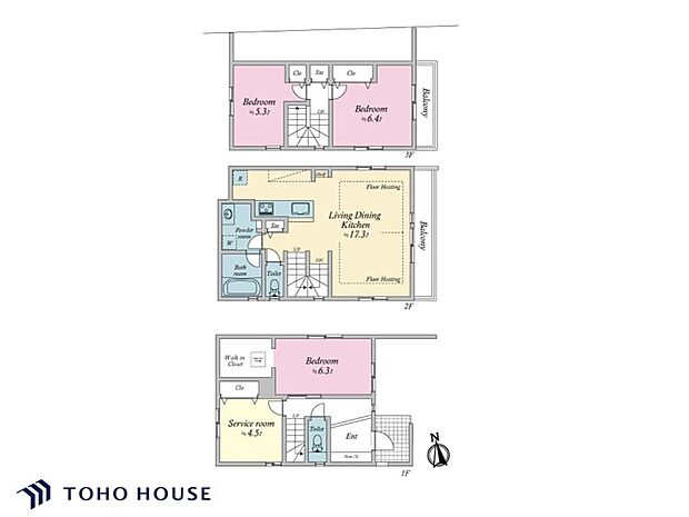 リビング階段のため、ご家族が顔を合わせやすく、コミュニケーションを取る機会が増えそうです。