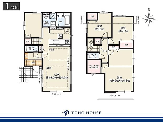 対面式キッチンとリビング階段が採用されています。ご家族のコミュニケーションが深まる間取りです。