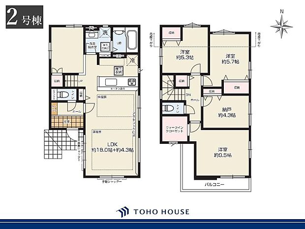 生活のメインスペースとなるLDKは、開放感のある空間。キッチンは対面式で、LDと一体感があります。