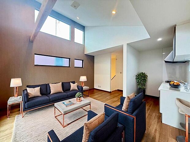 のびのびと寛げるリビングは、ご家族のお気に入りの場所になりそうです。CG加工済み