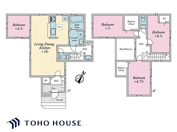 リビングとダイニングをゾーニングしやすく、食事の後もゆったりと寛げる間取りです。