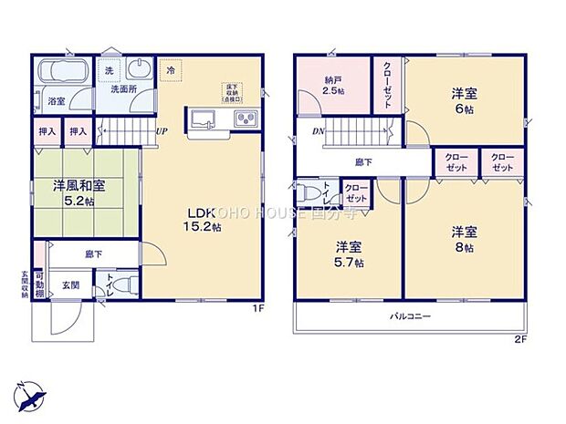 リビングは和室が隣接しています。家族団らんの時間は扉を開放して、一体利用も可能な間取りです。