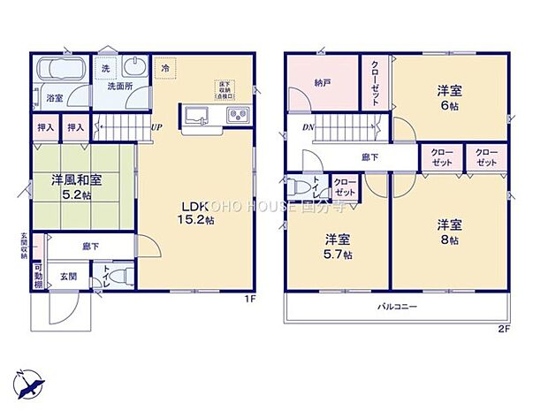 リビングは和室が隣接しています。家族団らんの時間は扉を開放して、一体利用も可能な間取りです。