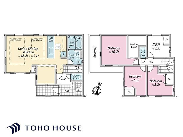 生活のメインスペースとなるLDKは、開放感のある空間。キッチンは対面式で、LDと一体感があります。