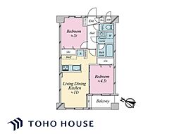 ステーションプラザ高幡不動 2LDKの間取り