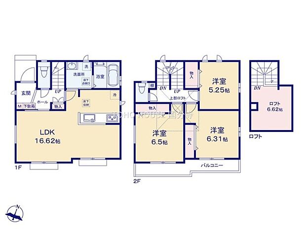 生活のメインスペースとなるLDKは、開放感のある空間。キッチンは対面式で、LDと一体感があります。