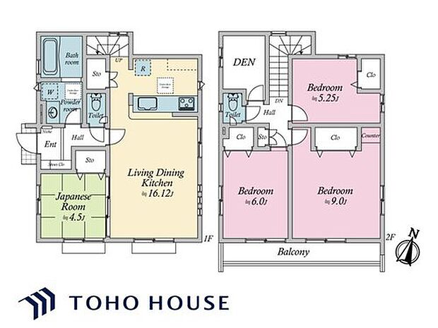 リビングとダイニングをゾーニングしやすく、食事の後もゆったりと寛げる間取りです。