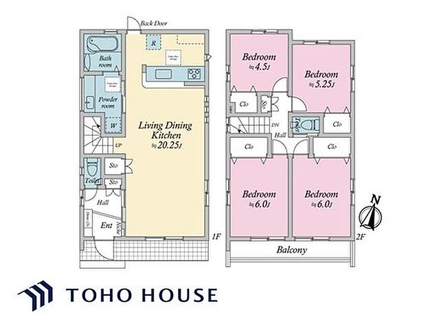 リビングとダイニングをゾーニングしやすく、食事の後もゆったりと寛げる間取りです。