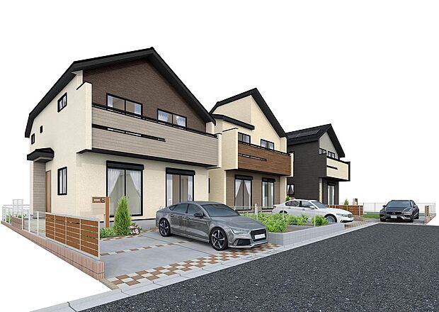 【街並完成予想図】幅広い世代の方が暮らしやすい、豊かな自然とほどよい利便を享受する住環境です。