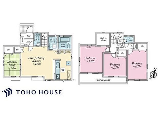 生活のメインスペースとなるLDKは、開放感のある空間。キッチンは対面式で、LDと一体感があります。