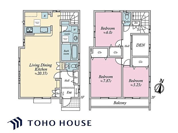 生活のメインスペースとなるLDKは、開放感のある空間。キッチンは対面式で、LDと一体感があります。